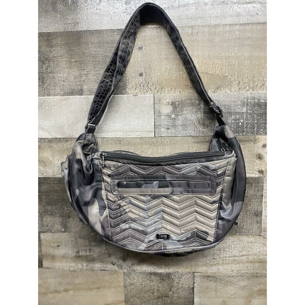 Lug Travel‎ BOOMERANG Sling Crossbody Bag Convertible CAMO Gray Washable